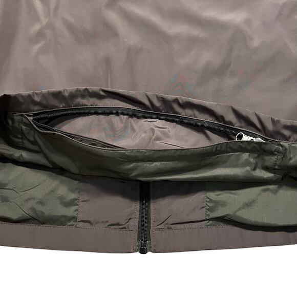 TECH by Tumi Brown Gray Full Zip Waterproof Packable Hidden Hood Jacket Mens XXL - Picture 9 of 16